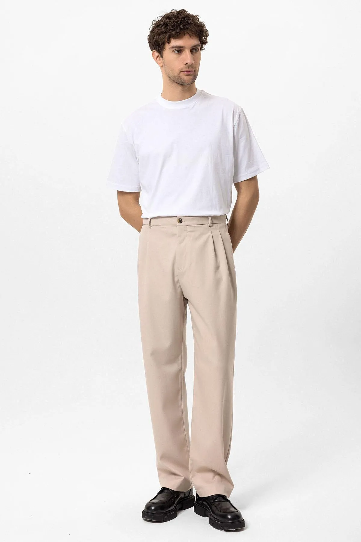 ANT High Waist Pleated Comfortable Fit Men's Trousers - Lucerne
