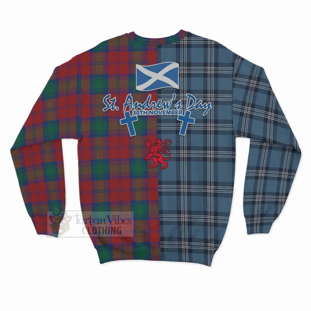 Auchinleck (Affleck) Tartan Sweatshirt Happy St. Andrew's Day Half Tartan Style