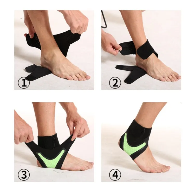 Neoprene Sports Ankle Support Ankle Compression Fixed Support Protective Strap, Specification: Left Foot (Green)