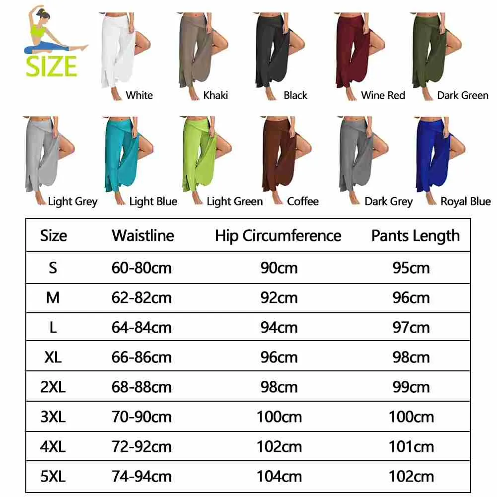 Plus Size Women's Wide Leg Pants - Loose Fit Fitness, Dance, and Yoga Trousers with Elastic Waist for Casual Summer Workouts