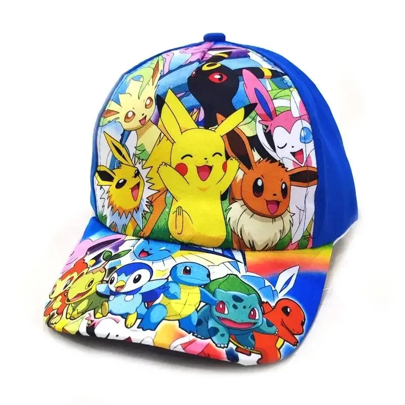 Pokemon Pikachu Baseball Cap Y2k Beach Anime Character Funny Hat Outdoor Sports Sunhat Kawaii Kids Toys Birthday Gift