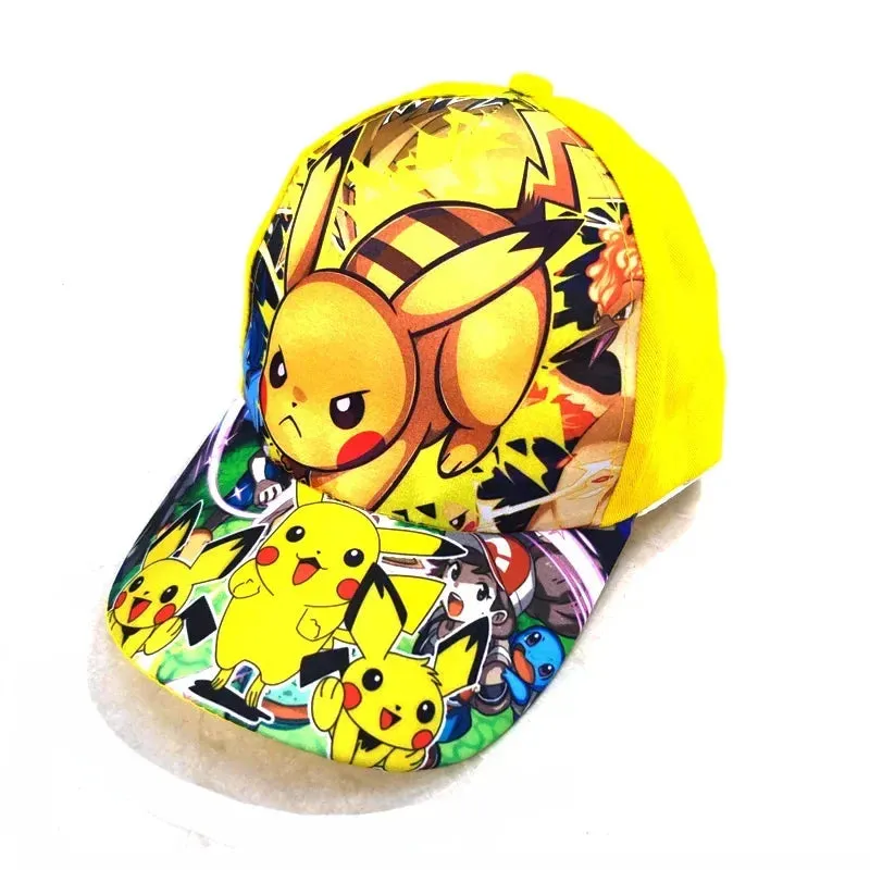 Pokemon Pikachu Baseball Cap Y2k Beach Anime Character Funny Hat Outdoor Sports Sunhat Kawaii Kids Toys Birthday Gift
