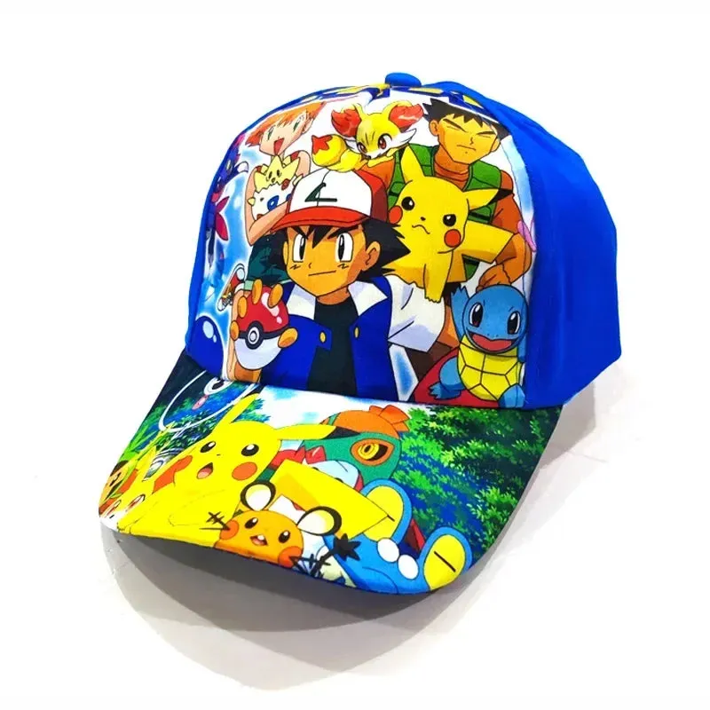 Pokemon Pikachu Baseball Cap Y2k Beach Anime Character Funny Hat Outdoor Sports Sunhat Kawaii Kids Toys Birthday Gift