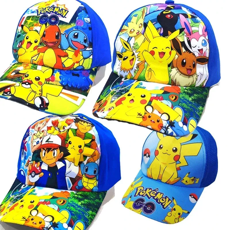 Pokemon Pikachu Baseball Cap Y2k Beach Anime Character Funny Hat Outdoor Sports Sunhat Kawaii Kids Toys Birthday Gift